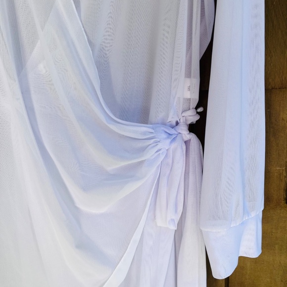 White Kimono Tunic For Summer Beach Dress Elegant Plus Size Women Dress - Picture 4 of 9